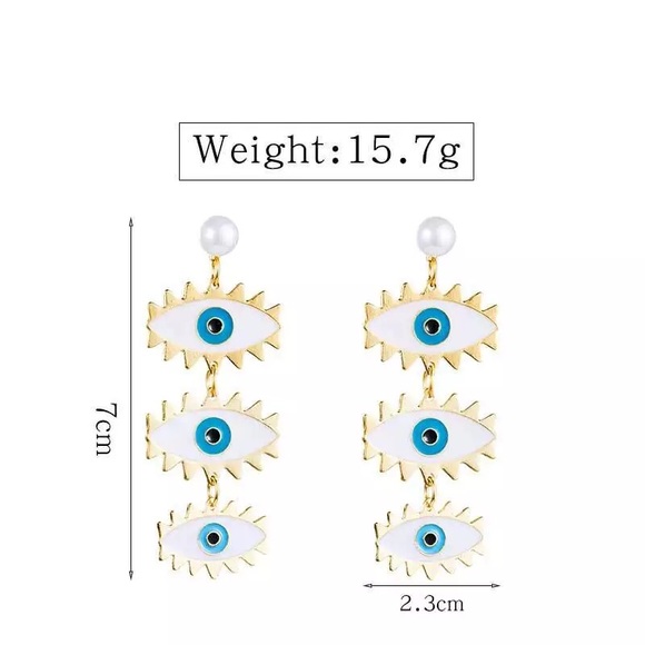 Evil eye earrings - Picture 3 of 3